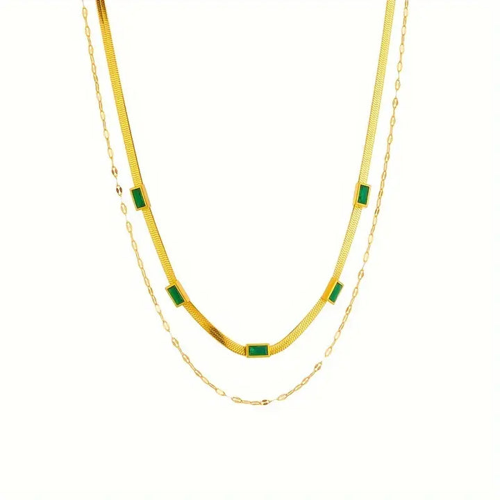Collana Retro Doppio Strato Sorella Gem | Oro