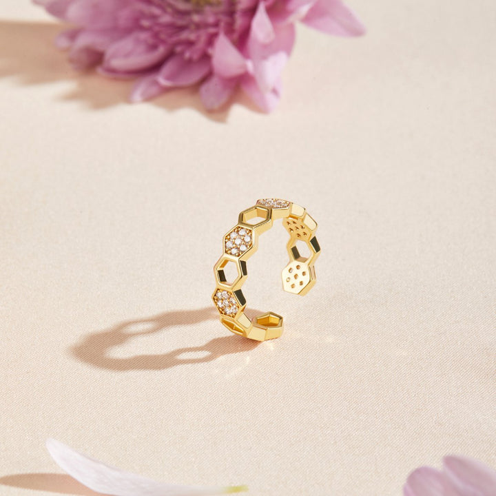 Anello in oro e cristallo - Abeille