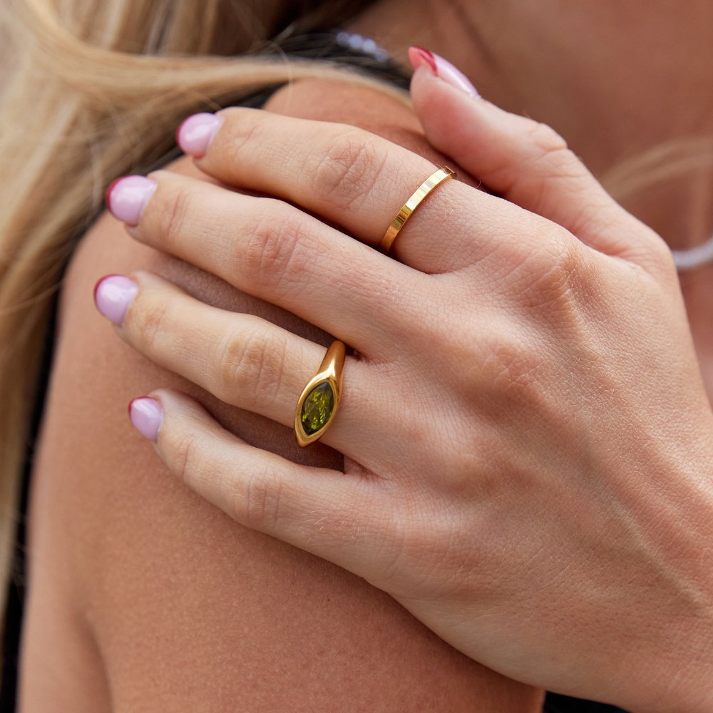 Anello verde in cristallo Arizona