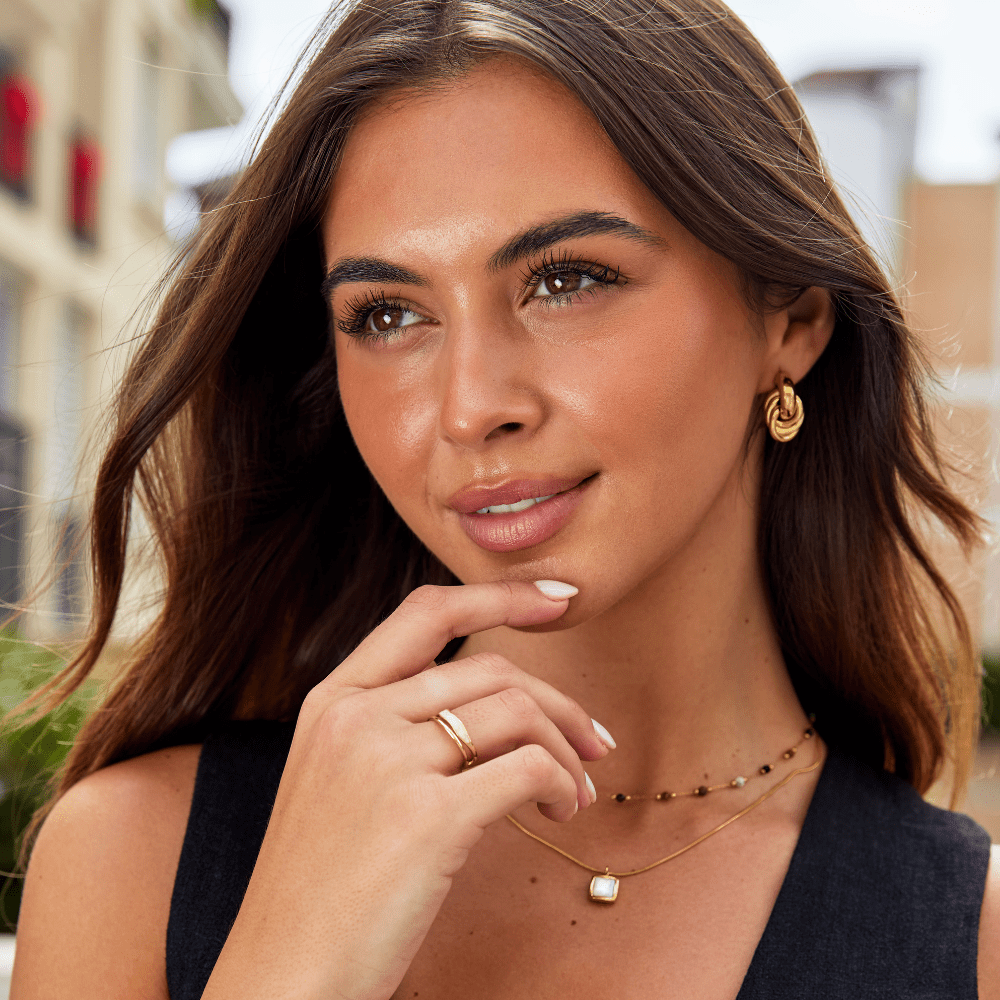 Anello Dorato Sahara a Strati