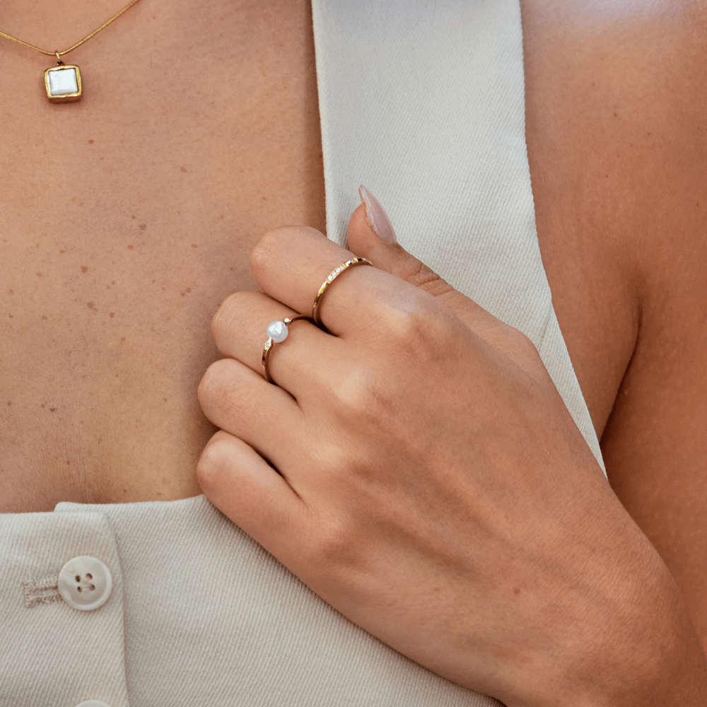 Anello Peri in perle di acqua dolce