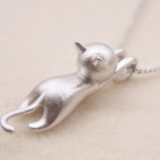 Collana di gattino birichino in argento sterling 925