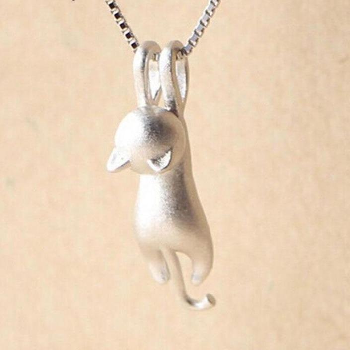 Collana di gattino birichino in argento sterling 925